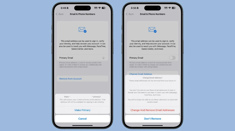 花垣苹果手机维修分享苹果 iOS 18.1 支持设置“主要”邮箱地址并更改 iCloud 邮箱 